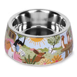 Basil Stainless Steel & Melamine Print Bowl – Durable Feeding Bowl for Dogs & Cats | Pet Life Outdoor Exclusive