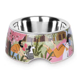 Basil Stainless Steel & Melamine Print Bowl – Durable Feeding Bowl for Dogs & Cats | Pet Life Outdoor Exclusive