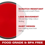 BASIL Heavy Dish Anti-Skid Steel Pet Feeding Bowls with Silicon Bottom