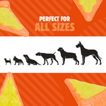 BASIL Wagtastic TPR Dog Chew Toy, Pizza Slice with Nylon Topping - Orange & Yellow, Durable Teething & Interactive Toy for Dogs & Puppies - The Basil Pet Care