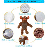 BASIL Big Bull Plush with Squeaky TPR Adult Dog Chew Toy