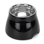 BASIL Elevated Melamine and Stainless Steel Pet Feeding Bowls for Bigger Ears Dogs, 500ml (Black)