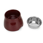 BASIL Elevated Melamine and Stainless Steel Pet Feeding Bowls for Bigger Ears Dogs (Wine)