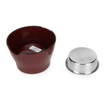 BASIL Elevated Melamine and Stainless Steel Pet Feeding Bowls for Bigger Ears Dogs (Wine)