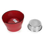 BASIL Elevated Melamine and Stainless Steel Pet Feeding Bowls for Bigger Ears Dogs, 500ml (Red)