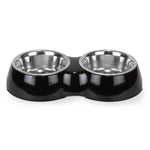 Double Bowl Feeding Set for Dogs & Puppies (Black)