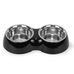 Double Bowl Feeding Set for Dogs & Puppies (Black)