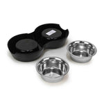 Double Bowl Feeding Set for Dogs & Puppies (Black)
