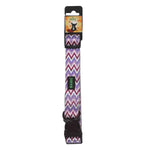 BASIL Zig Zag Adjustable Collar & Leash, 4 Feet (Purple)