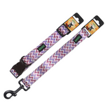 BASIL Zig Zag Adjustable Collar & Leash, 4 Feet (Purple) - The Basil Pet Care