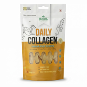 Basil Daily Collagen Hand-Cut Chips for Dogs | Rawhide-Free High Protein Chew | Natural Alternative to Rawhide & Yak Cheese | Long-Lasting Support for Joints, Skin & Dental Health