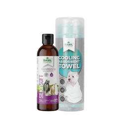 Dog Grooming Kit with Silky Soft Shampoo & Absorbent Towel