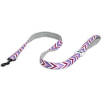 Padded Leash for Dogs, Cats & Puppies (Zig-Zag Purple)