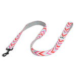 Padded Leash for Dogs, Cats & Puppies (Zig-Zag Red)