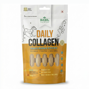 Basil Daily Collagen Hand-Rolled Sticks for Dogs | Rawhide-Free High Protein Chew | Natural Alternative to Rawhide & Yak Cheese | Long-Lasting Support for Joints, Skin & Dental Health