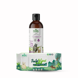 Dog Hygiene Care Kit with Shampoo & Cleaning Wet Wipes