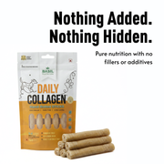 Basil Daily Collagen Hand-Rolled Sticks for Dogs | Rawhide-Free High Protein Chew | Natural Alternative to Rawhide & Yak Cheese | Long-Lasting Support for Joints, Skin & Dental Health