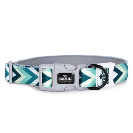 Padded Adjustable Collar for Dogs, Cats & Puppies (Zig-Zag Green)