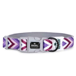 Padded Adjustable Collar for Dogs, Cats & Puppies (Zig-Zag Purple)