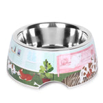 BASIL Stainless Steel & Melamine Print Bowl – Durable Feeding Bowl for Dogs & Cats | Pet Life Indoor Exclusive