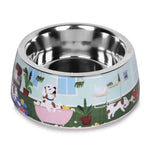 BASIL Stainless Steel & Melamine Print Bowl – Durable Feeding Bowl for Dogs & Cats | Pet Life Indoor Exclusive