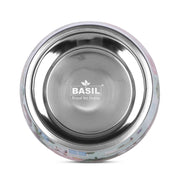 BASIL Stainless Steel & Melamine Print Bowl – Durable Feeding Bowl for Dogs & Cats | Pet Life Indoor Exclusive