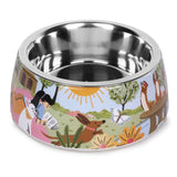Basil Stainless Steel & Melamine Print Bowl – Durable Feeding Bowl for Dogs & Cats | Pet Life Outdoor Exclusive