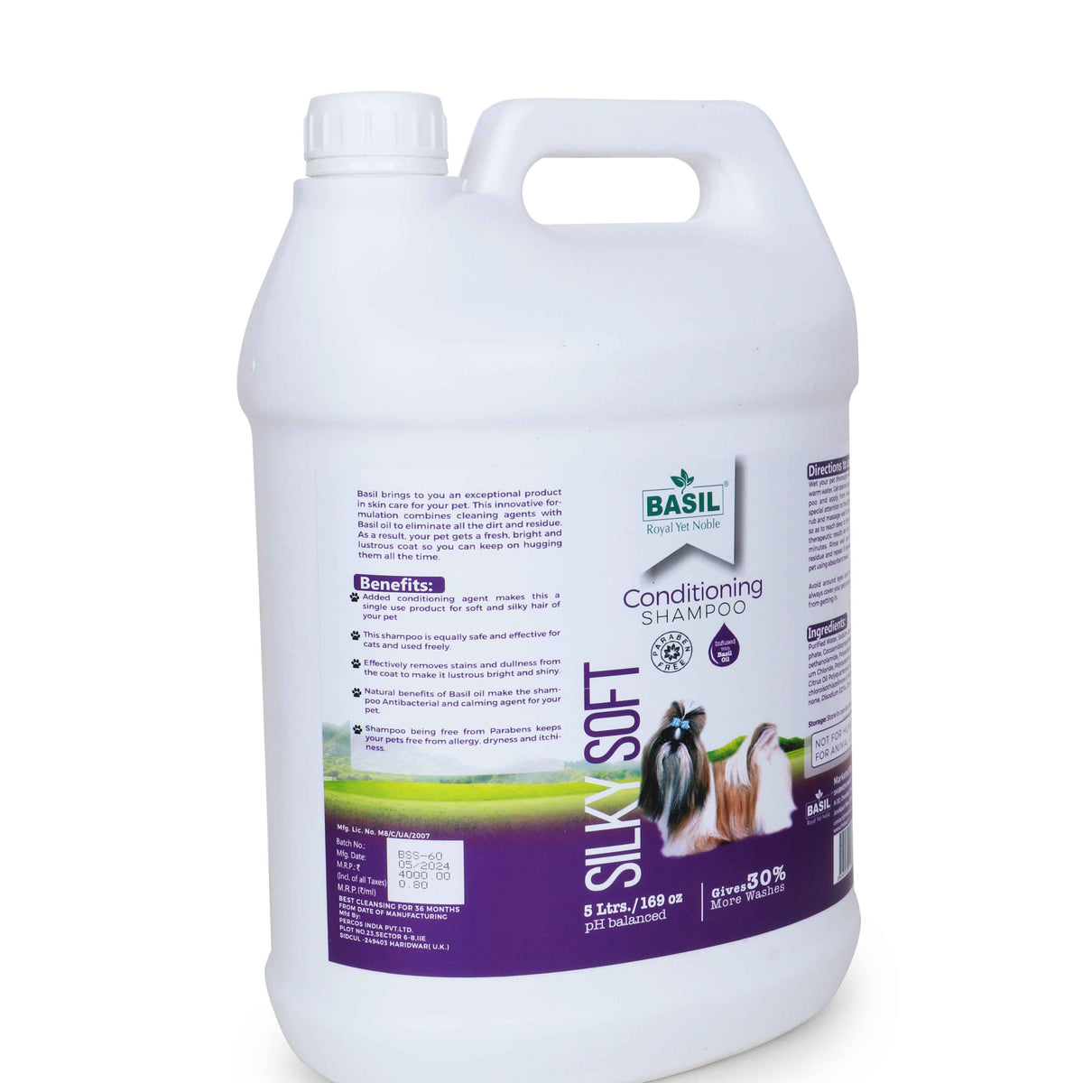 Basil Silky Soft Conditioning Shampoo – 5L Gallon for Smooth & Shiny ...