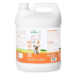 Basil Oats & Aloe Moisturizing Shampoo – 5L Gallon for Soothing & Hydrating Pet Care