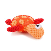 BASIL Plush Tortoise Pet Toy, Soft Plush Chew Dog Toy (Orange)