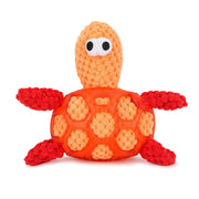 BASIL Plush Tortoise Pet Toy, Soft Plush Chew Dog Toy (Orange)