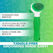 BASIL Auto Slicker Brush & Comb for All Pet Breeds