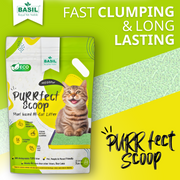 BASIL PURRfect Scoop Cat Litter, Eco-Friendly & Biodegradable TOFU Cat Litter, 7 Ltr