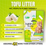 BASIL PURRfect Scoop Cat Litter, Eco-Friendly & Biodegradable TOFU Cat Litter, 7 Ltr
