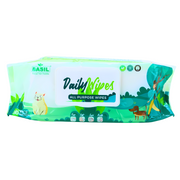 BASIL Daily wet Wipes, All Purpose Pet Grooming Wet Wipes - 80 Wipes