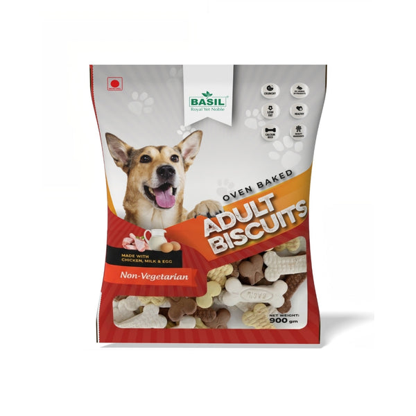 Dog Biscuits, Chicken Flavor - Suitable for All Breeds, Large Dogs - 900 Grams