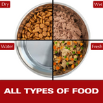 BASIL Heavy Dish Anti-Skid Steel Pet Feeding Bowls with Silicon Bottom