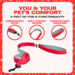 Leash for Dogs, Cats & Puppies (Solid Red) - The Basil Pet Care