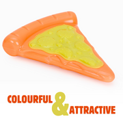 BASIL Wagtastic TPR Dog Chew Toy, Pizza Slice with Nylon Topping - Orange & Yellow, Durable Teething & Interactive Toy for Dogs & Puppies