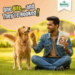 BASIL TENDER BITES Rice in Chicken Strips – Healthy & Soft Dog Treat | 70g Pack | High Protein, Gluten-Free, Training & Reward Snack for All Breeds