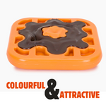 BASIL Wagtastic TPR Dog Chew Toy, Waffle with Nylon Topping - Orange & Brown, Durable Teething & Interactive Toy for Dogs & Puppies