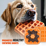 BASIL Wagtastic TPR Dog Chew Toy, Waffle with Nylon Topping - Orange & Brown, Durable Teething & Interactive Toy for Dogs & Puppies