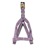 BASIL Padded Adjustable Pet Collar, 4 Ft Leash & Harness (Zig Zag, Purple)