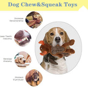 BASIL Big Bull Plush with Squeaky TPR Adult Dog Chew Toy