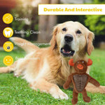 BASIL Big Bull Plush with Squeaky TPR Adult Dog Chew Toy