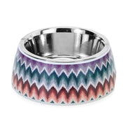 BASIL Zig Zag Pet Feeding Bowl, Stainless Steel & Melamine