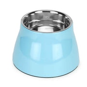 BASIL Elevated Melamine and Stainless Steel Pet Feeding Bowls for Bigger Ears Dogs, 500ml (Blue)