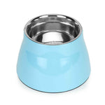 BASIL Elevated Melamine and Stainless Steel Pet Feeding Bowls for Bigger Ears Dogs, 500ml (Blue)