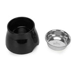 BASIL Elevated Melamine and Stainless Steel Pet Feeding Bowls for Bigger Ears Dogs, 500ml (Black)
