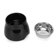BASIL Elevated Melamine and Stainless Steel Pet Feeding Bowls for Bigger Ears Dogs, 500ml (Black)